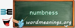 WordMeaning blackboard for numbness